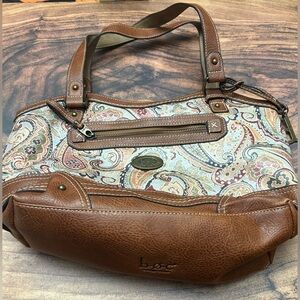 b.o.c. Tan and Multicolor Paisley Shoulder Bag